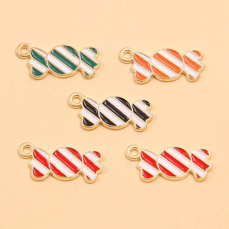 KC Gold Christmas Festival Lollipop Pendant Charms: 3 Styles Colorful DIY Jewelry Accessories
