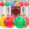 Christmas Inflatable Ball Brightly Colored PVC Xmas Ornament Festive Print Ball Party Festive Atmosphere Decor Celebration Ball