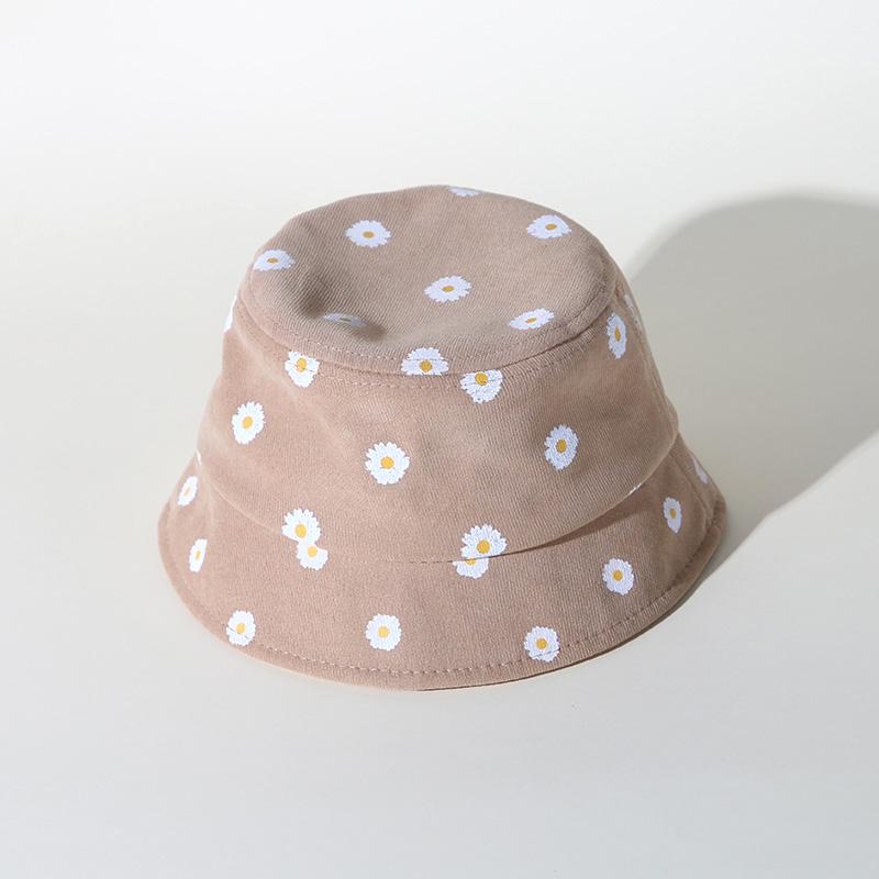 

Детская кепка-ведро с цветочным принтом, детская шляпа-рыбак, повседневная хлопковая шляпа с широкими полями для малышей 2-5 лет, солнцезащитные козырьки хаки
