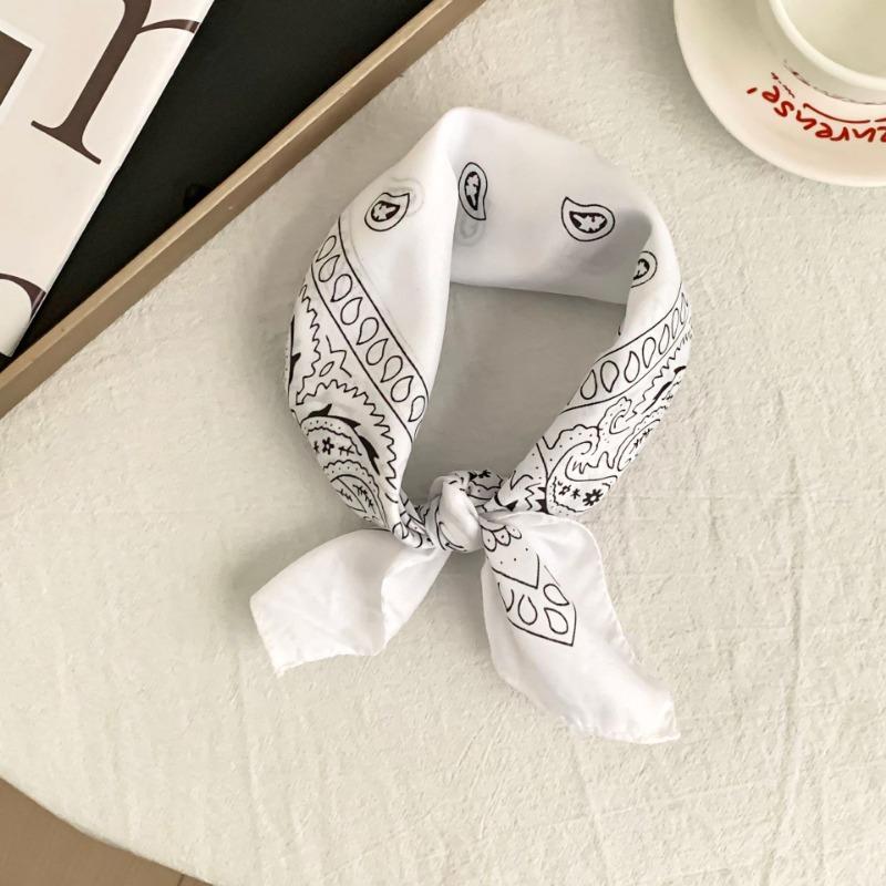 Cashew flower silk scarf small square scarf spring summer autumn thin decorative scarf small shawl neck scarf headband headscarf