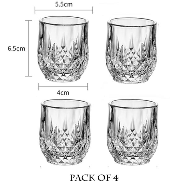 50ml Shot Glass Carved Patterns Vodka Glass Whiskey Shot Glass