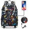 Game Moon Sun Print Backpack for Teens Students Boys Girls Casual Large Capacity Travel Daypack