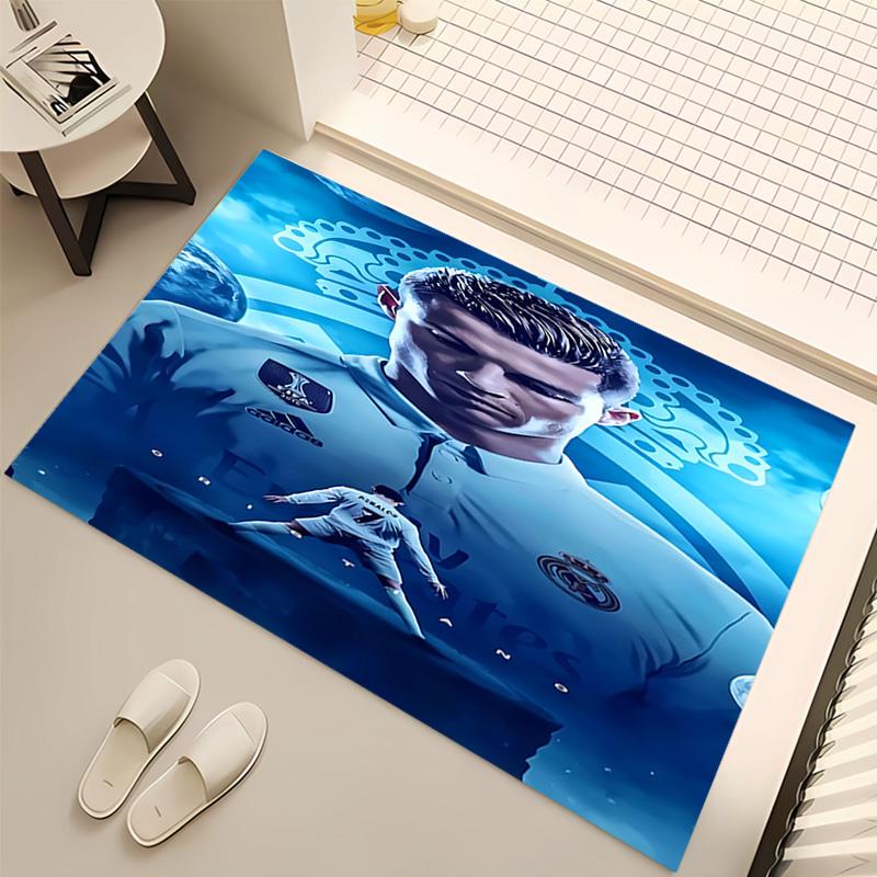 1pc Cristiano Ronaldo Print Area Rug - Soft, Washable Non-Slip Indoor Mat, Living Room, Home Office Decorative Rug,Office Decorative