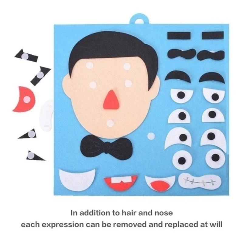 Expressions DO IT YOURSELF Felt Fabric Handmade Stickers Playthings Puzzle Change Children Learning Playthings Teaching Aids Ideal For Kids