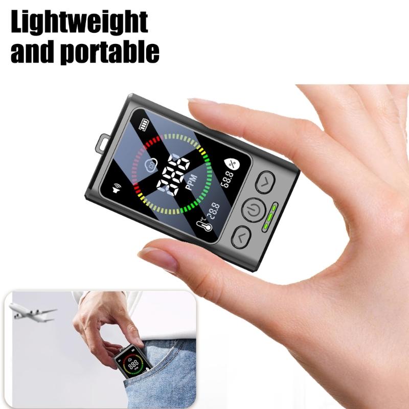 Carbon Monoxide Detectors with Alarm Temperature Humidity Sensors Rechargeable CO Detectors Carbon Monoxide Meter Portable