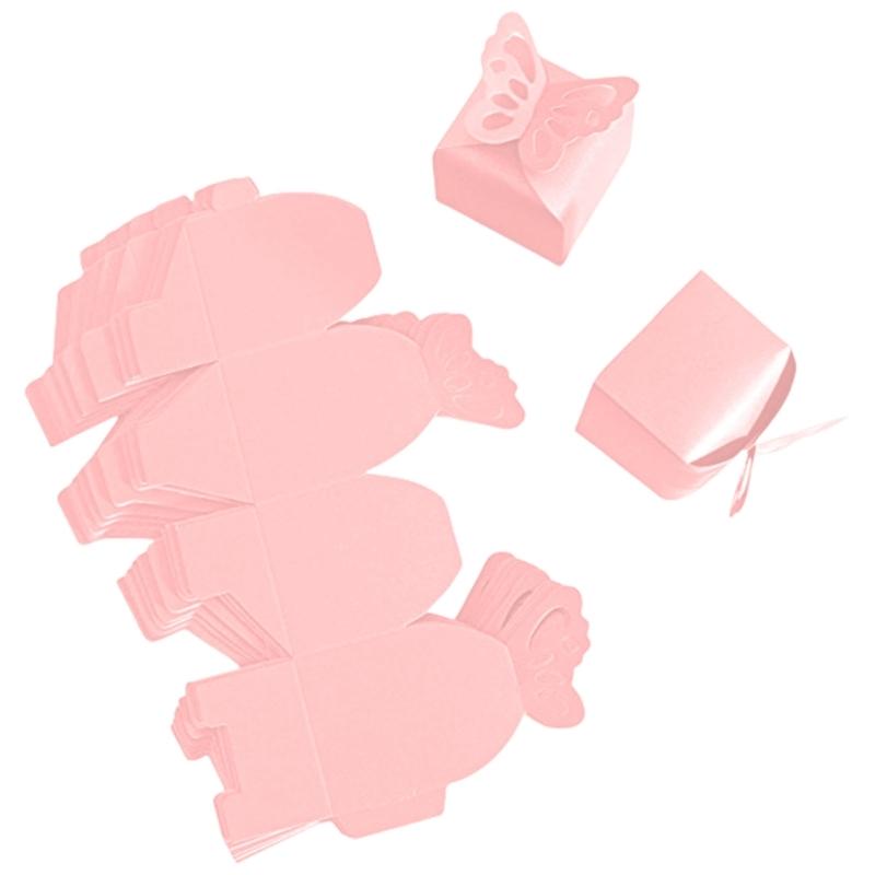 

Butterfly Candy Boxes For Baby Showers Stylish Butterfly Embellished Gift Storage Boxes for Parties and Sweet Giveaways розовый