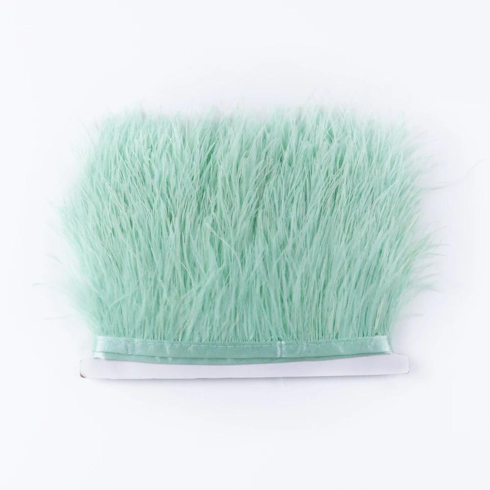 Feather1 meter Natural Ostrich feather Trims Ribbon 6-15 cm for Skirt DIY Clothing Black White Ostrich feathers Wedding Decoration