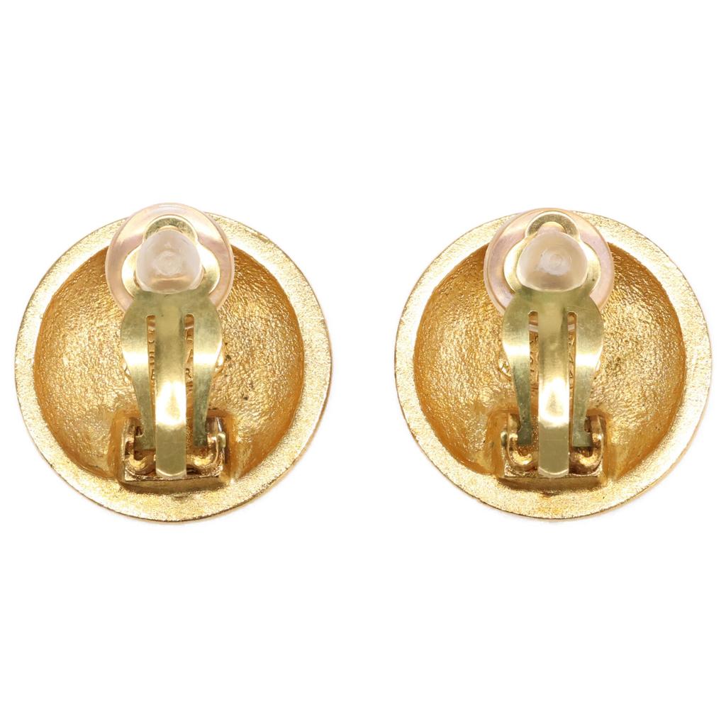 CHANEL Good condition 95A Round Coco Lattice Earring goldUsed