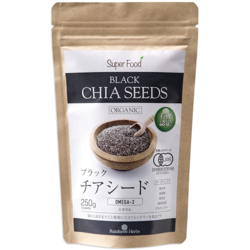 

JAS certified organic black chia seeds, 250g, 1 bag