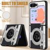 Vintage Camera Pattern Case For Samsung Z Flip 8 7 6 5 Luxury Leather Skin Hard Folding Phone Cover For Galaxy Z Flip8 Flip7 Flip6