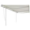 VidaXL Manual Retractable Awning with Posts 6x3 M Cream