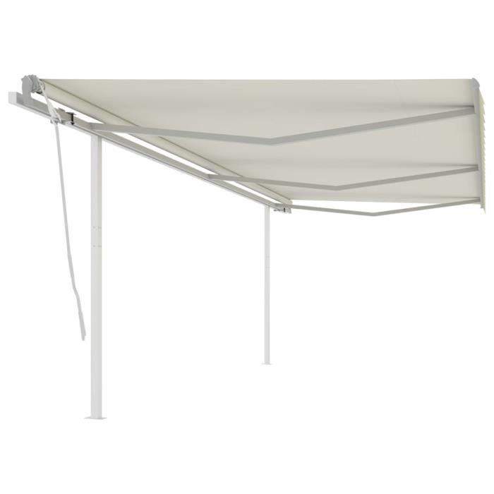 VidaXL Manual Retractable Awning with Posts 6x3 M Cream