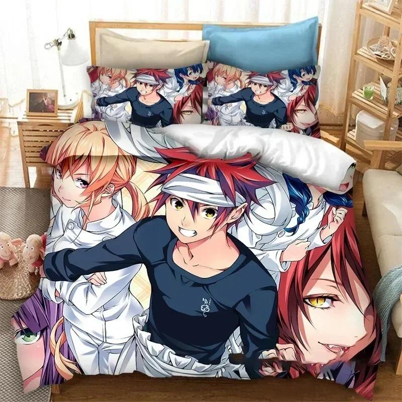 Top 3D Anime Food Wars Shokugeki No Soma Printed Bedding Duvet Cover Set Soft and Comfortable Perfect Children Room Decoration