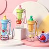 Water Cup with Soft Rubber Lanyard, Portable Leakproof Multi-Sealing Lid Water Bottle with Removable Tea Separator, Large Capacity Kids School Travel