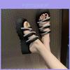 Summer New Flat Slides With Water Diamond Embellishments For Casual Wear Adults