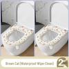 Cartoon Waterproof Toilet Seat Cover with Handle - Universal Four-Season Cushion