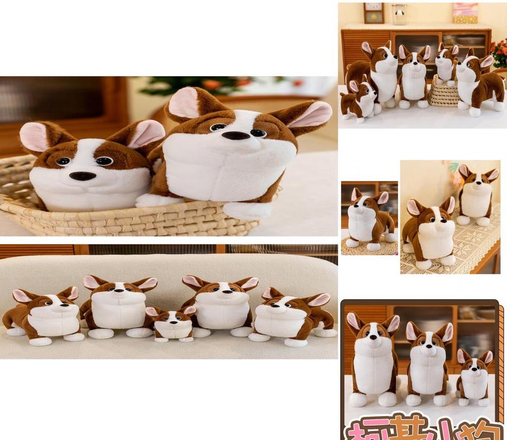 Niedliches Corgi Plüschtier Entzückende Stofftierpuppe für Kinder Weiches Teddybär Spielzeug Geburtstagsgeschenk für Mädchen 23cm Höhe