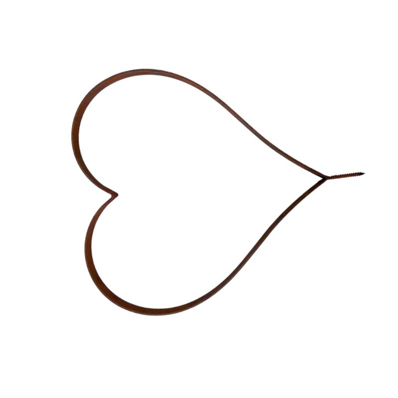 Metal Heart Shape Outside Garden Stake Decorative Plant Stake Easy Installation Rusted Iron Stake for Yard Outdoor
