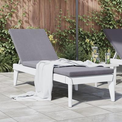 Vidaxl Sun Lounger, White, 186X60X29 Cm, Pp