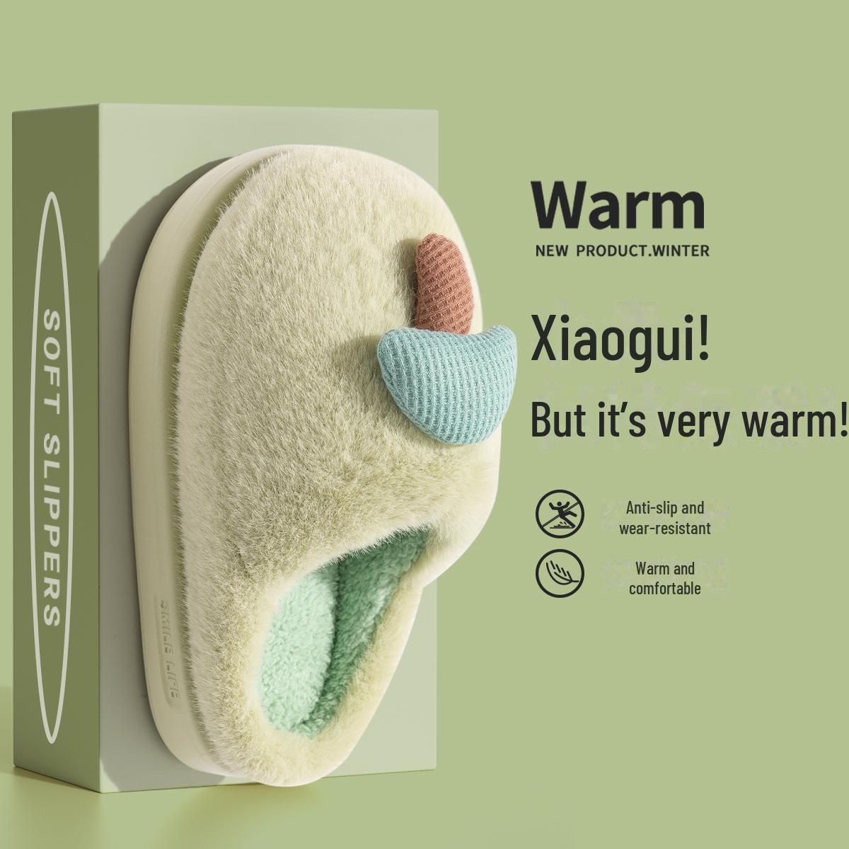 Милые женские тапочки из хлопка с грибами Толстая подошва нескользящий мех EVA для дома на осень и зиму Идеально подходит для пар и семейных пар 36-37 Fits 35-36 980₽