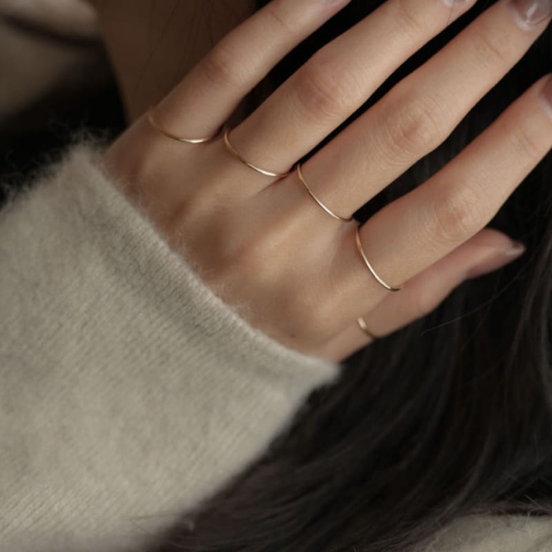 Youngglow 14k Layerd Slender Ring