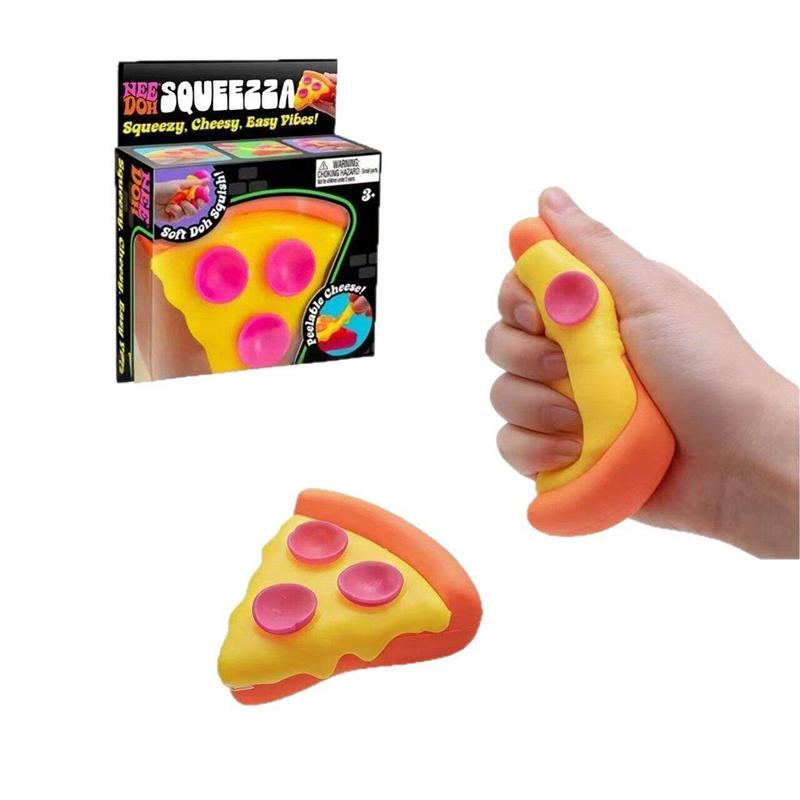 Needoh Squeeza Pizza Toy Vibrant Ultra Soft Super Stretchy Slow Rising Anxiety Reducing Non Toxic Party Favor Stress Relief Gift