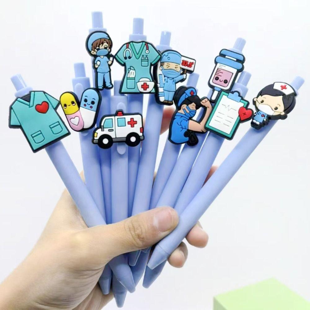 1/10PCS Random Model Gender-neutral Pen Solid Color Ballpoint Pen Cute Suit Patch Pen School