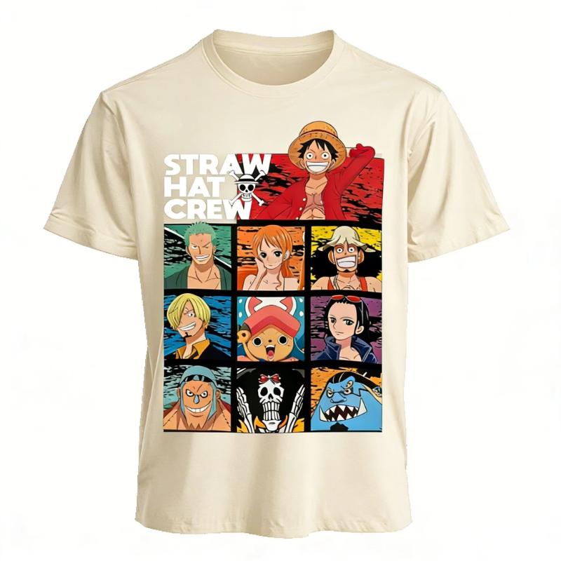 One Piece Luffy Straw Hat Crew Graphic T Shirt Men Women Anime Print Casual Short Sleeve Tee Streetwear Tops Y2k 2026 Summer New