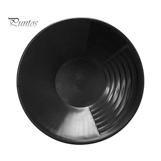Manual Panning Pan Heavy Duty Three Riffles Rare Metal Prospecting Pan Portable Lightweight Round Plastic Basin Sifting Tool