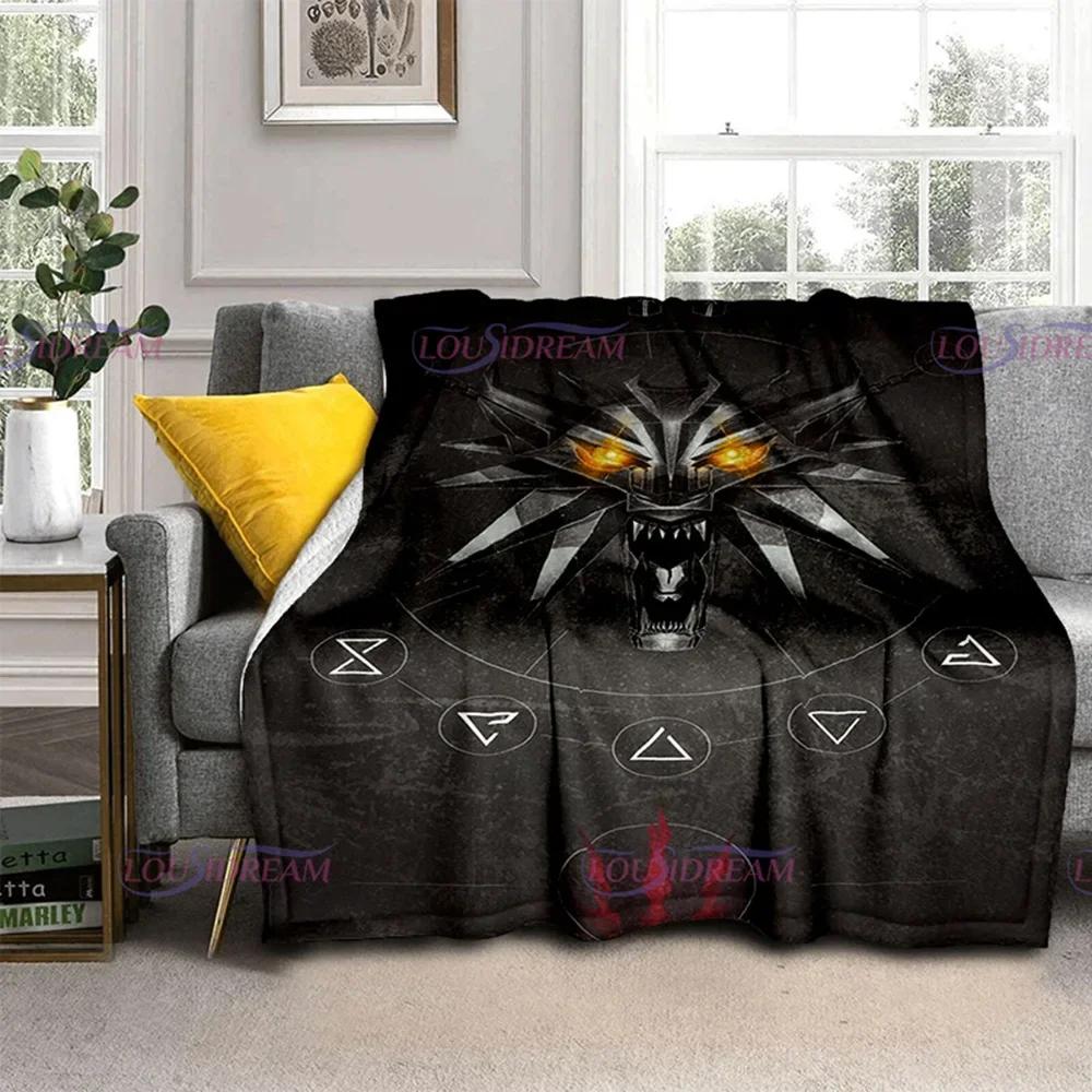 

Wolf 3D Print Blanket Game W-Witcher Sofa Blankets for Beds Soft Warm Blanket Cover Wolves Running Throw Blanket Flannel Blanket 30x40in
