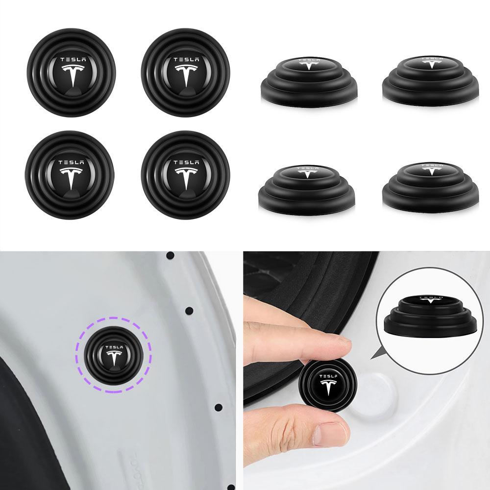 pwmnb5 4/8/10/20PC Car Door Bumper Shock Absorbing Mute Trunk Anti-Noise Buffer Adhesive Sticker For Tesla Model 3 ModelX ModelY ModelS