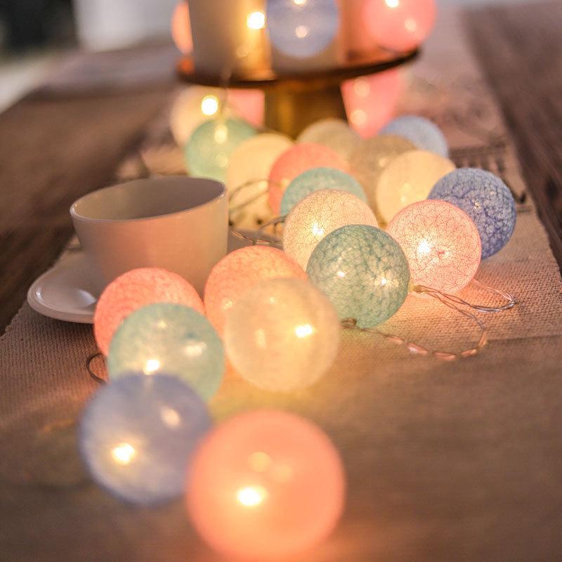 Starry LED Cotton Ball Lights: Atmospheric Outdoor Camping & Birthday Room Decor