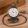 Vintage Bronze Pocket Watch, Gift For Son, Quartz Movement, Fashion Exquisite Unique Pendant Clock With Chain Souvenir Relojes