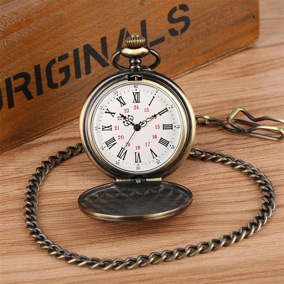 Vintage Bronze Pocket Watch, Gift For Son, Quartz Movement, Fashion Exquisite Unique Pendant Clock With Chain Souvenir Relojes