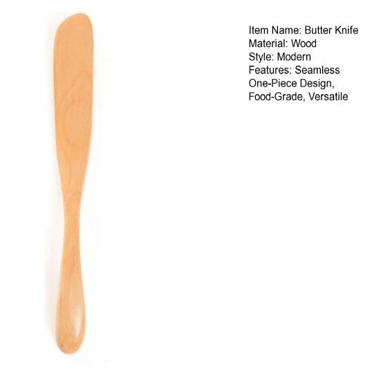 Butter Knife Solid Wood Curved Handle Butter Jam Mix Fillings Scrape Batter Butter Spreader Kitchen Tool
