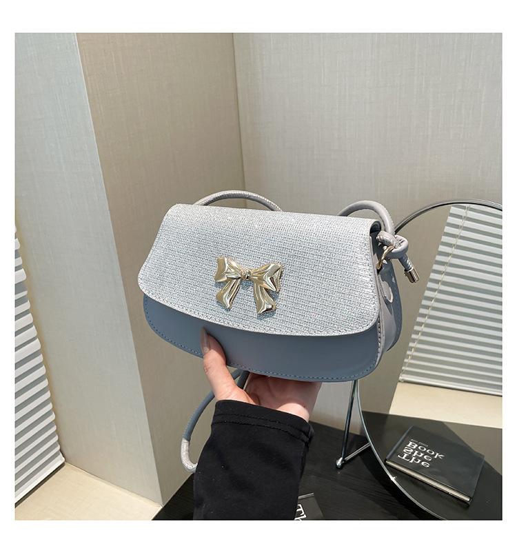 Beautiful trend casual 2025 new simple bow fashion one shoulder crossbody small square bag woman