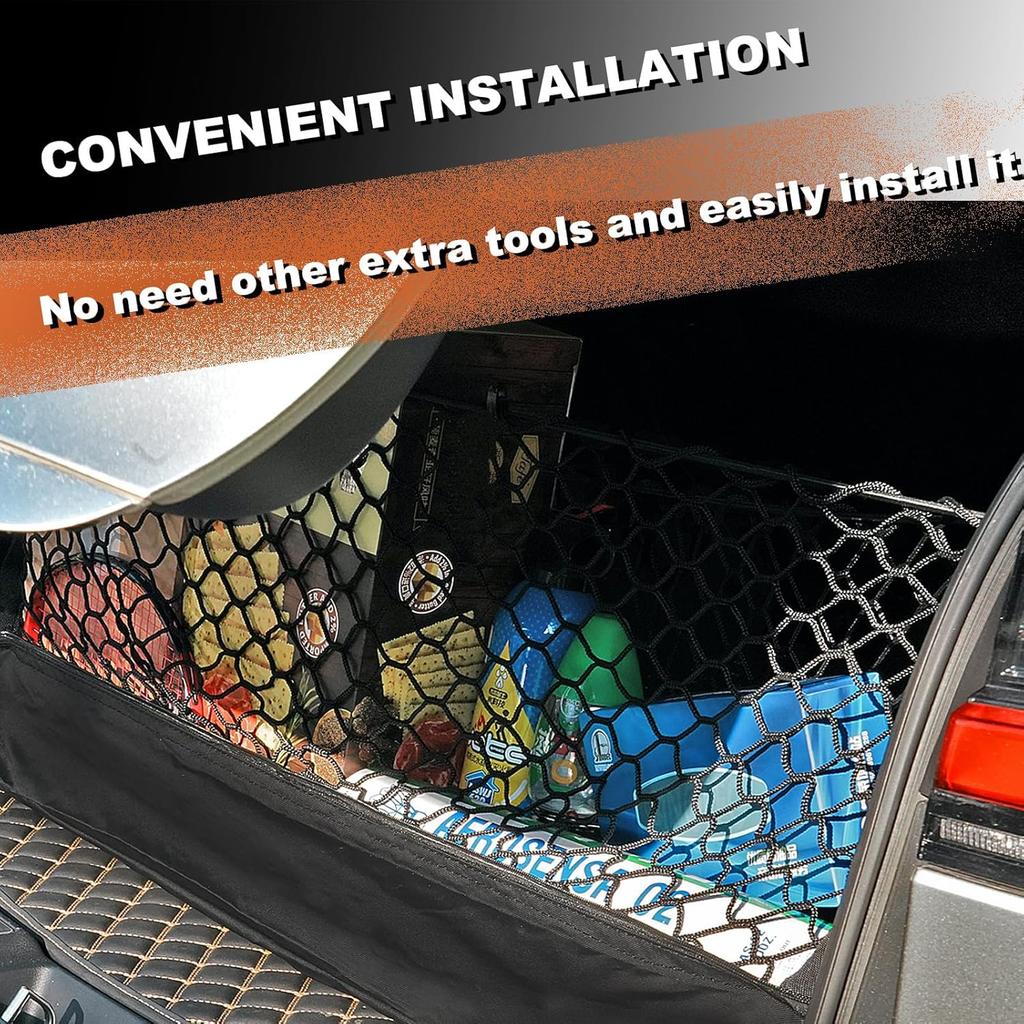 Cargo Net Truck Bed Trunk Compatible With 2025 2024 -2013 Chevrole Pickup Chevy Silverado & Colorado WT LS LT LTZ & GMC Sierra 1500/2500HD/3500HD Car