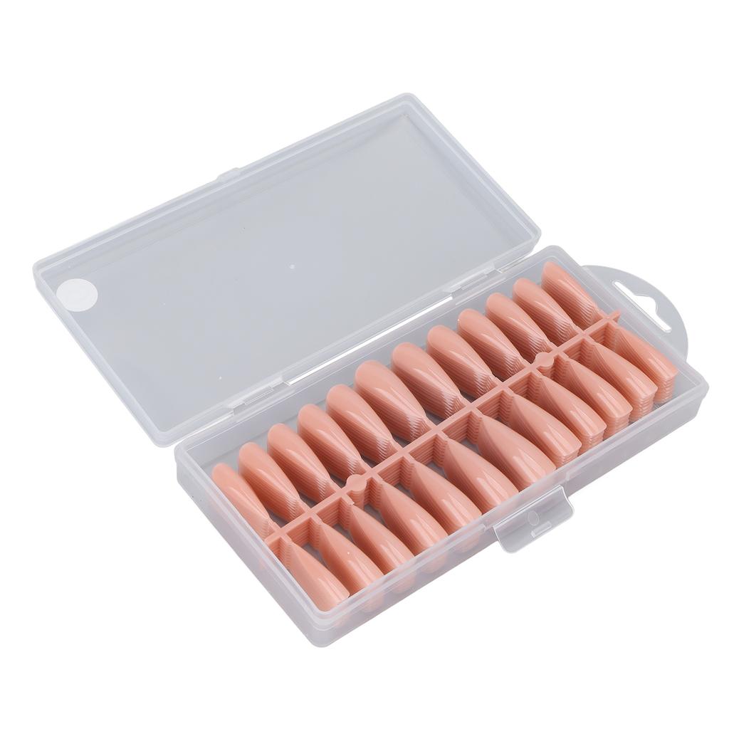 240pcs False Nail Tips Set Ultra Long Full Cover Artificial Nail Art Supplies for Nail Salon Milk Coffee Color