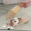 Eilyken Summer Shallow Pointed Toe Women Slippers Vintage Embroidery Square Low Heels Party Dress Mules Shoes