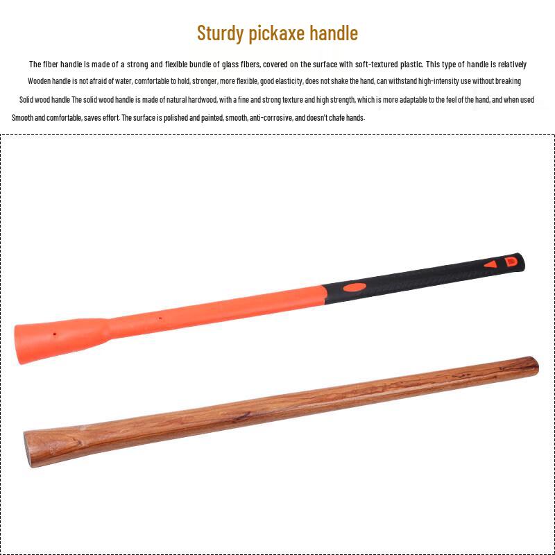Large Manganese Steel Pickaxe and Hoe with Hardwood Handle