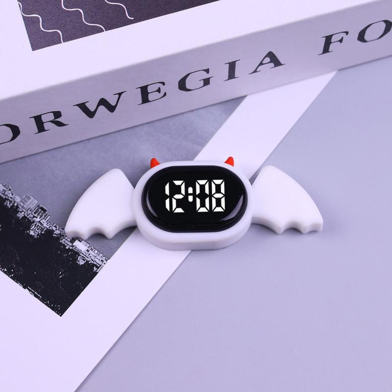 Cute Cartoon LED Digital Electronic Watch Night Light Keychain Pocket Watch Creative Mini Hanging Watches Students Gifts