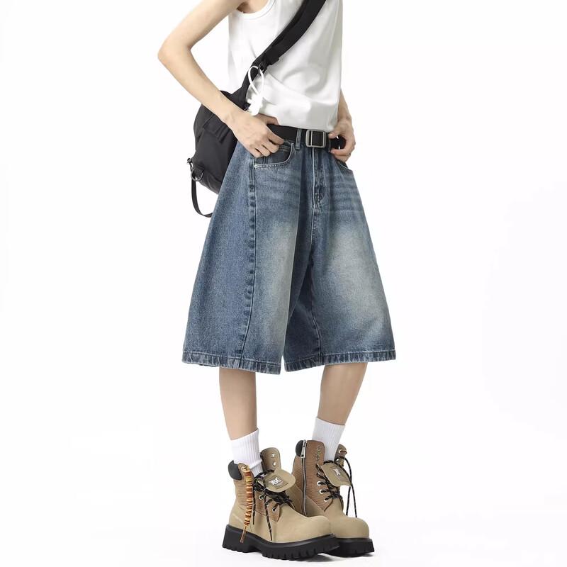 

BWKA Unisex Loose Fit Denim Capris XL