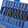 Multifunktionell skruvmejselsats med 36 delar med förlängda bits, sexkantiga och plommonformade.
