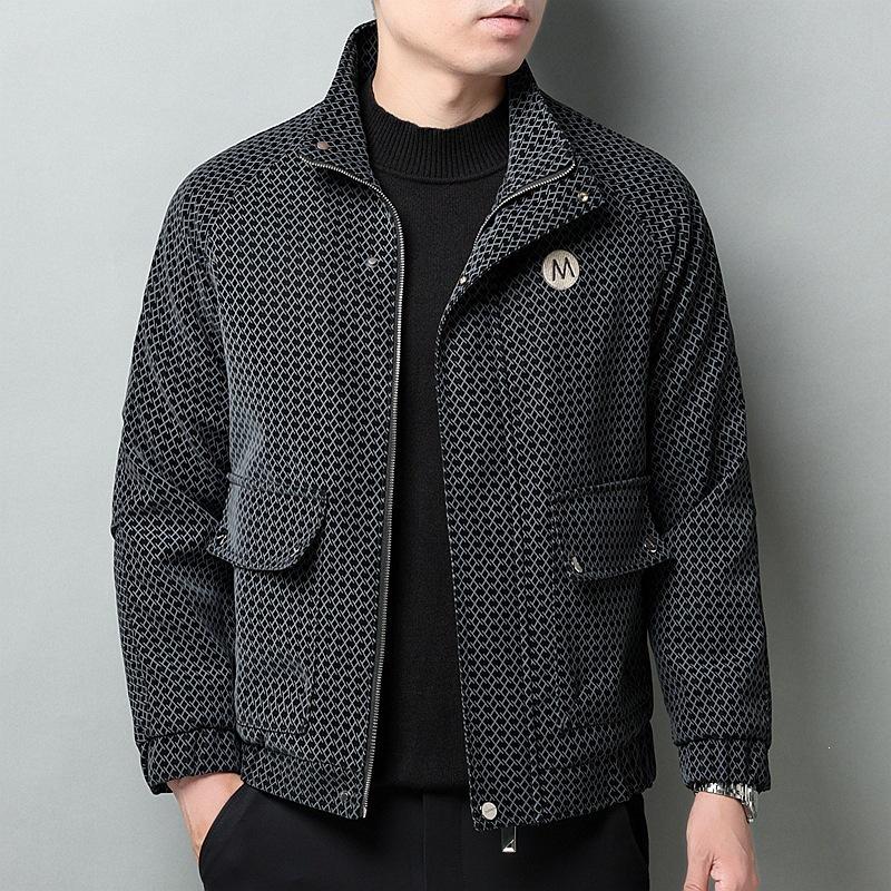 Ruffian handsome leather jacket, leather jacket, young men's short autumn and winter new trendy brand floral cotton jacket, warm and cold clothing