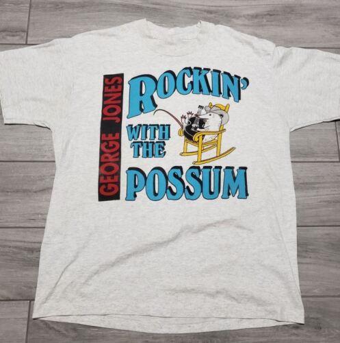 Vintage George Jones Rockin With The Possum T-shirt Tee Men White S-2345XL Unisex T-Shirt XL