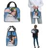 B-Billie-Girl E-eilish American Singer Insulated Lunch Bags Storage Food Box Portable Thermal Cooler Lunch Boxes For Work