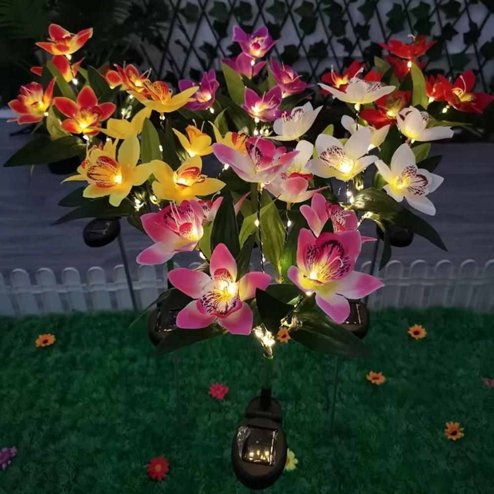 Orchid Design Solar Orchid Ground Light LED Light Holiday Garden Lamp Wedding Party