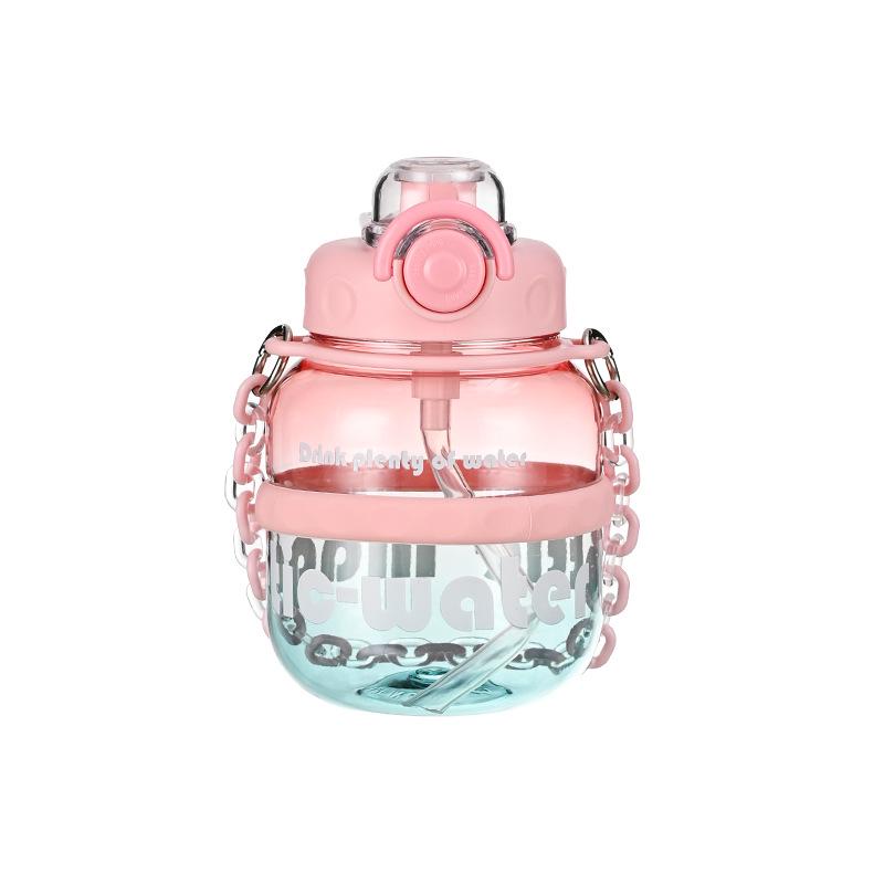 

Stylish Ins-Style Portable Student Straw Cup – Cute, Colorful Design 1010ml рожевий