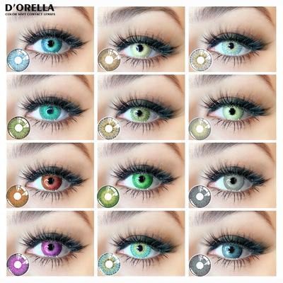DORELLA 1 Paar (2 Stück) NEUE Modelinsen New York Color Weiche Cosplay-Kontaktlinsen für die Augen