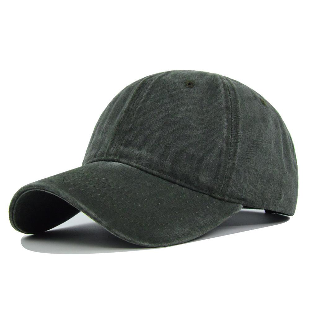 Solid Color Washed Baseball Cap - Adult & Kids - Distressed Duckbill Cap - 6-panel Curved Brim - Large Head Size - Plain Cap
